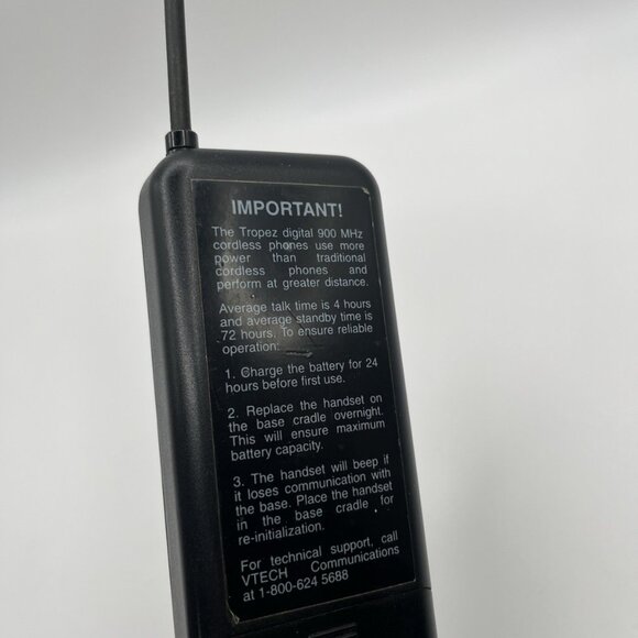 Vintage 90s VTech Tropez Digital 900DL Cordless Phone Retro 900MHz Black - Picture 3 of 8